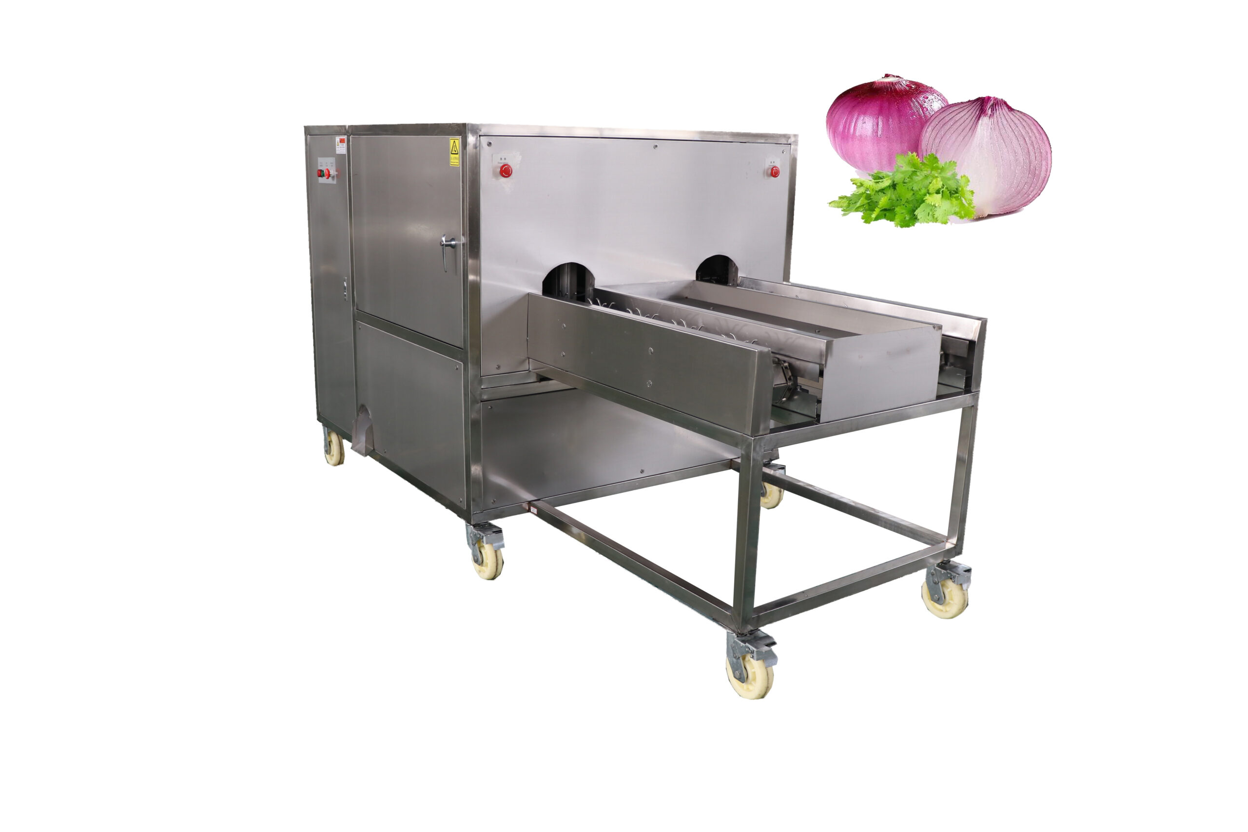 Industrial automatic onion cutting machine price/onion peeling root cutting production line