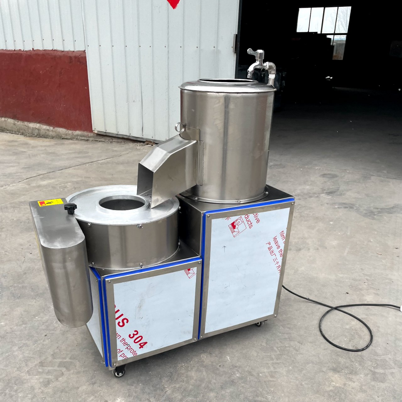 Potato Cleaning Washing Peeling Cutting Slicing Machine