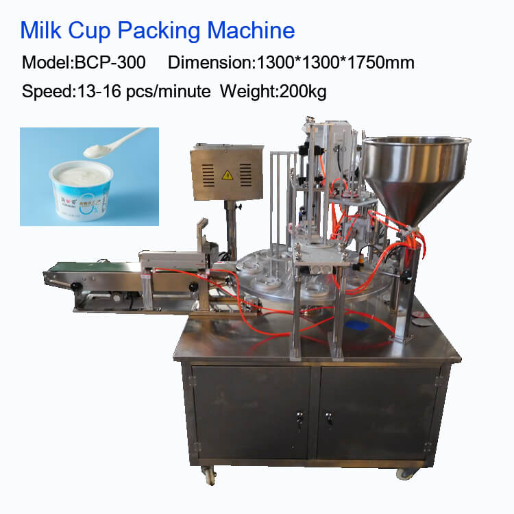 Factory Price Automatic Fruit Juice Jelly Pudding Milk Ice Cream Yoghurt Yogurt Cup Filling Sealing Packing Machine