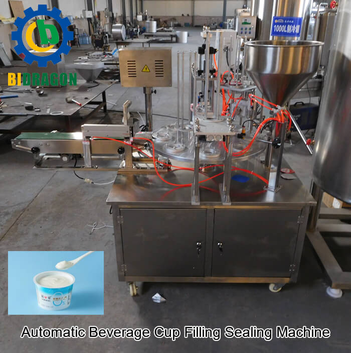 Rotary Cup Yoghurt Milk Water Sealing Machine Filling Packing