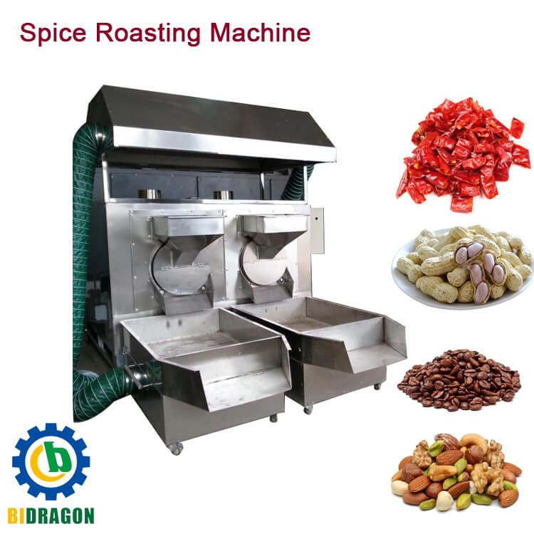 Continuously Groundnut Roaster Machine Cocoa Roast Machine Cashew Nut Roasting Machine